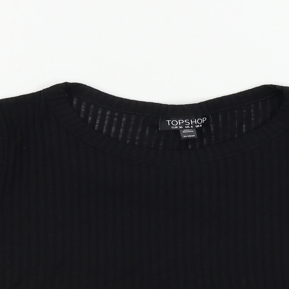 Topshop  Womens Black   Basic T-Shirt Size 8
