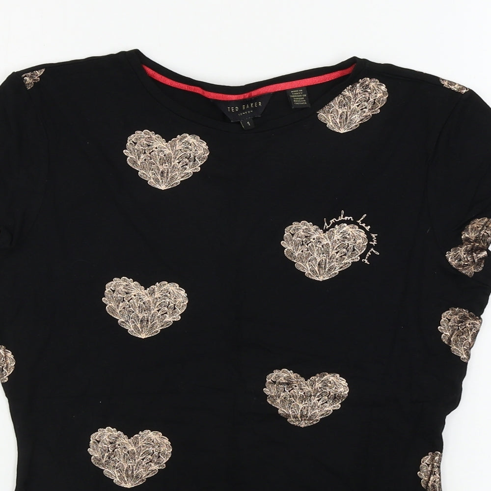 Ted Baker  Womens Black   Basic T-Shirt Size XS