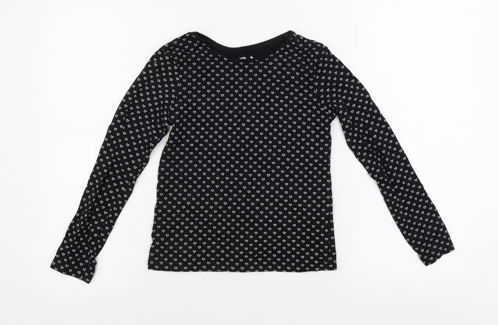 yd Girls Black Basic T-Shirt Size 9-10 Years