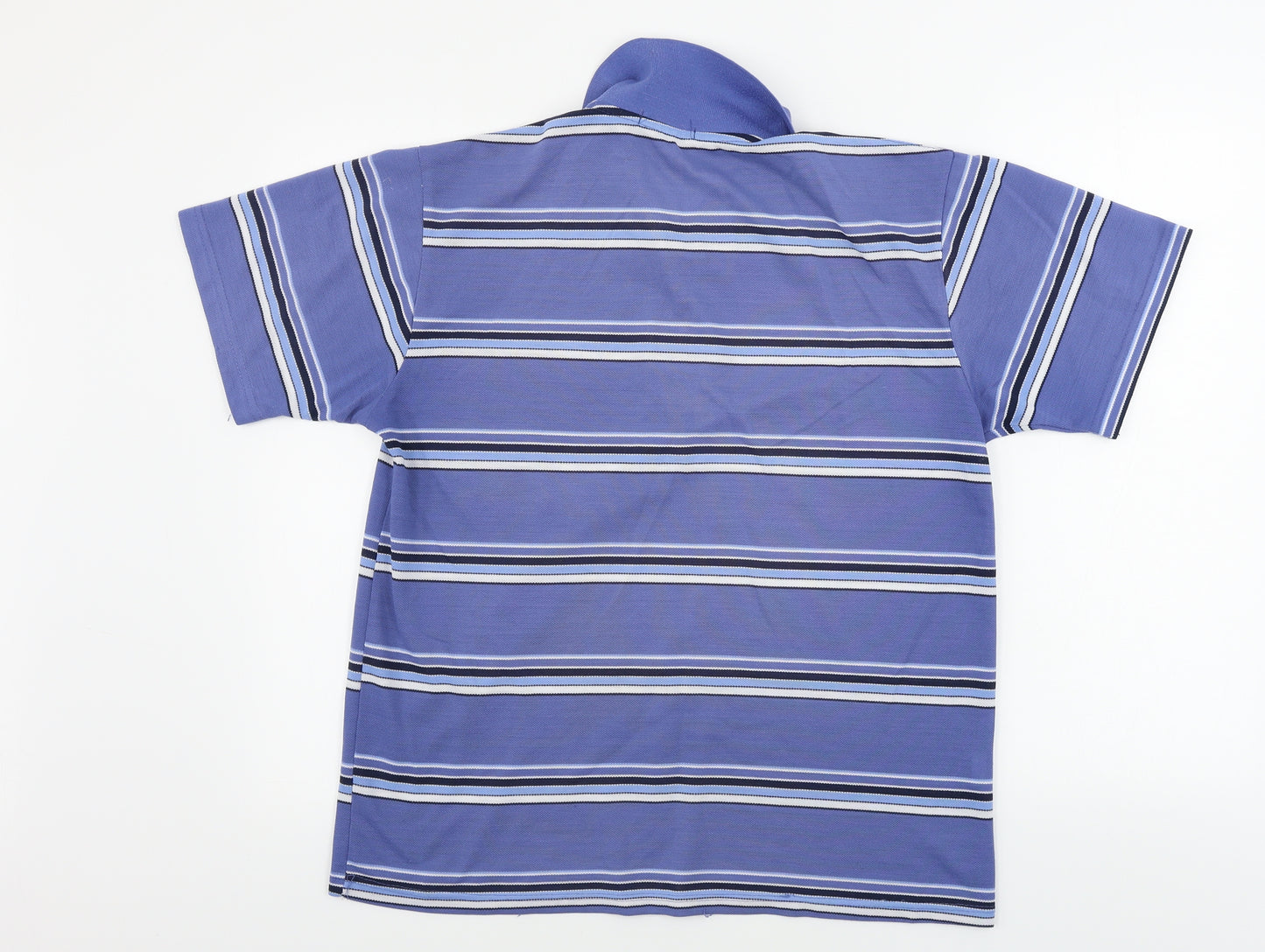 Ou Jian  Mens Blue Striped   Polo Size M