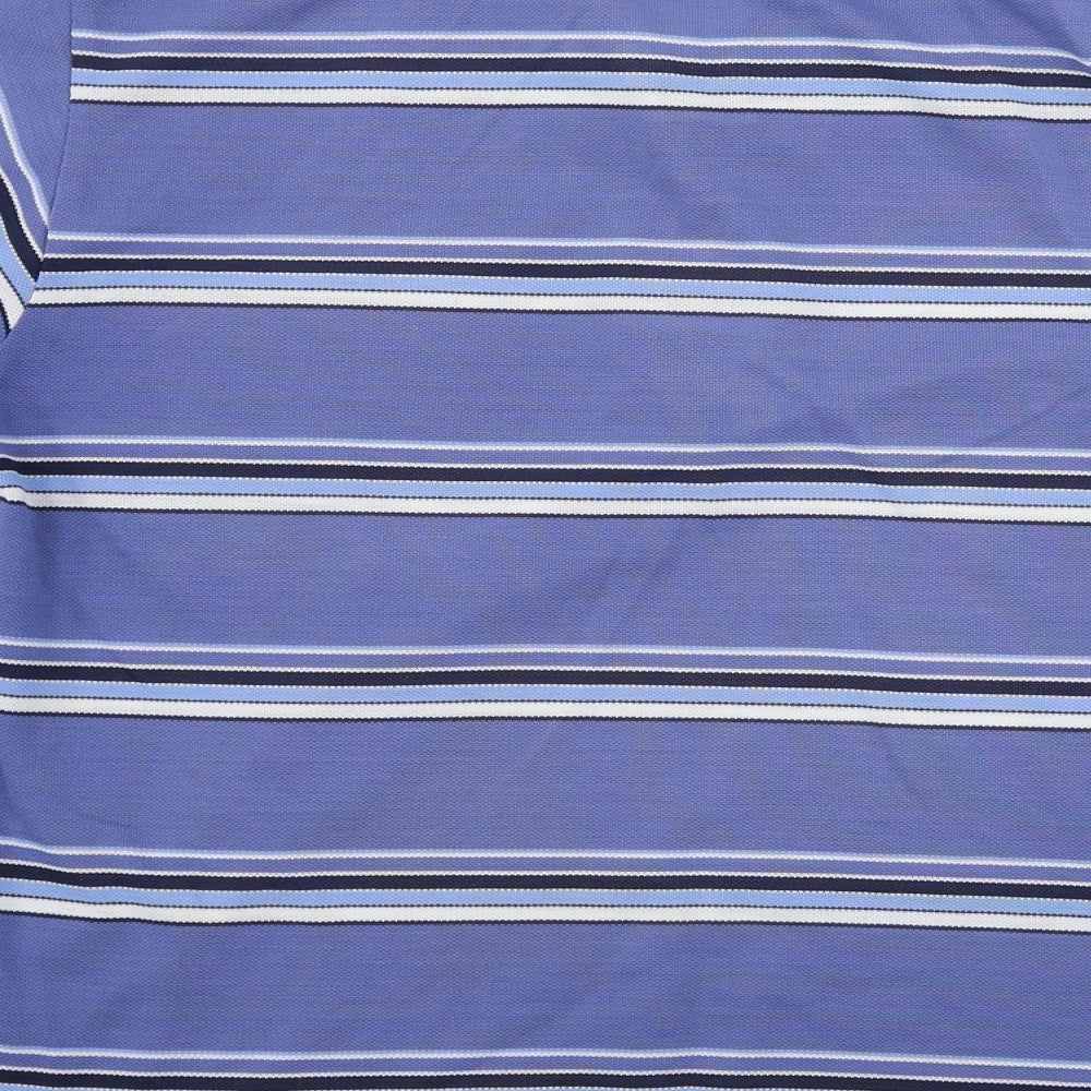 Ou Jian  Mens Blue Striped   Polo Size M
