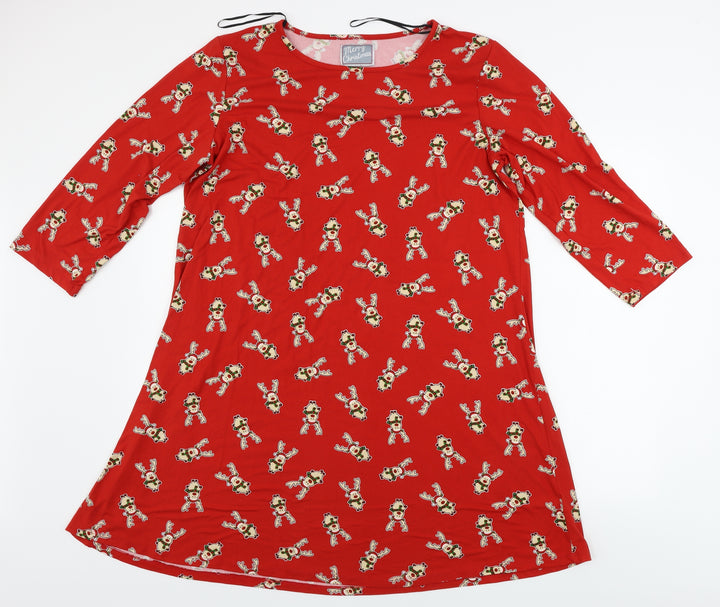 Merry Christmas Womens Red A-Line Size L