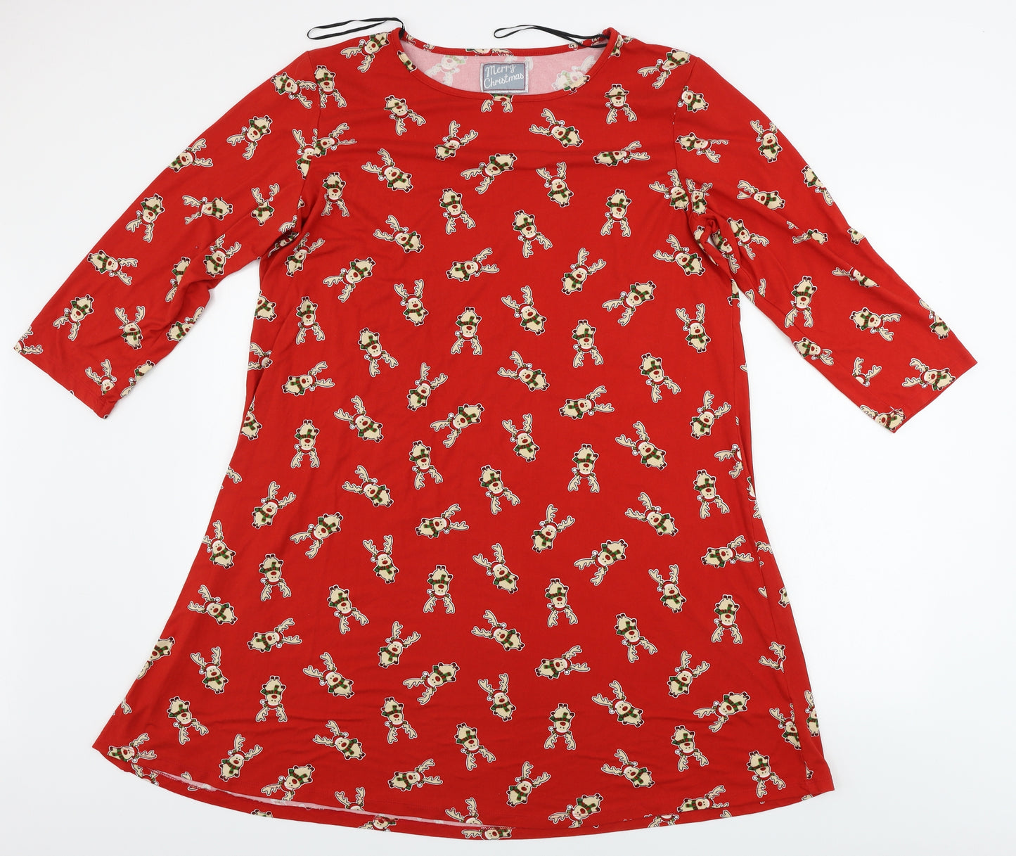 Merry Christmas  Womens Red   A-Line  Size L