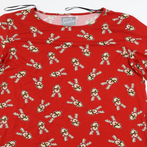 Merry Christmas  Womens Red   A-Line  Size L