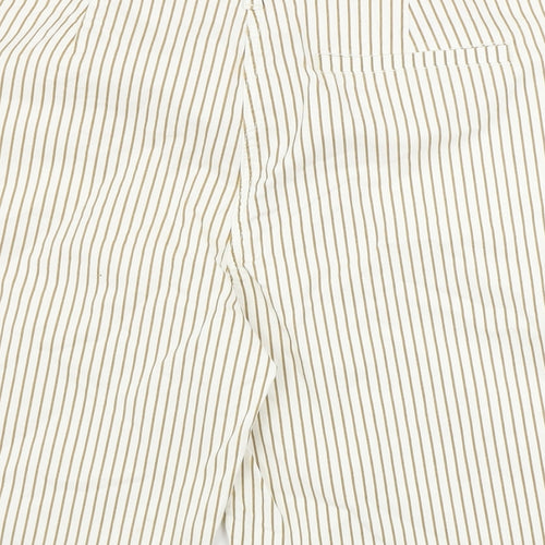 Papaya  Womens White Striped  Chino Shorts Size 14