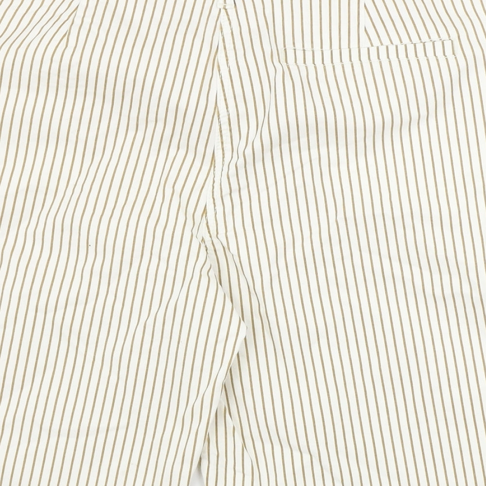 Papaya  Womens White Striped  Chino Shorts Size 14