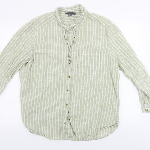 Primark  Womens Green Striped  Basic Button-Up Size 20