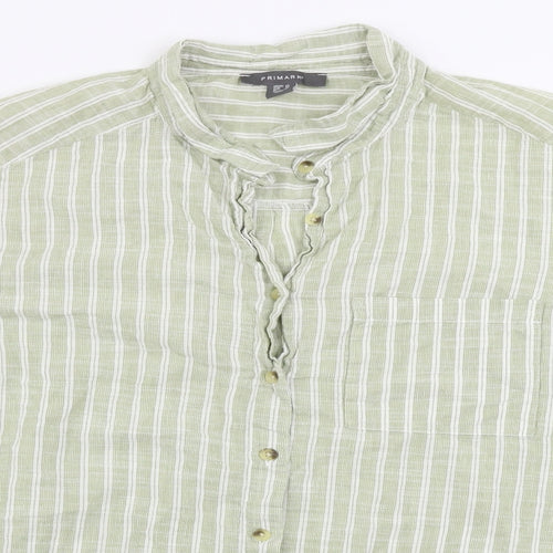 Primark  Womens Green Striped  Basic Button-Up Size 20
