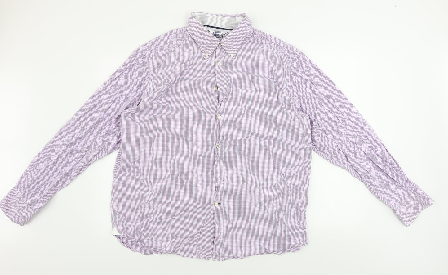 Marks and Spencer  Mens Purple Check   Button-Up Size XL