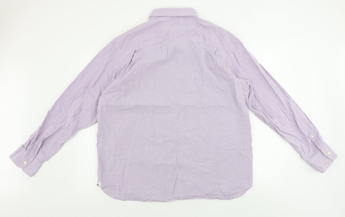 Marks and Spencer  Mens Purple Check   Button-Up Size XL