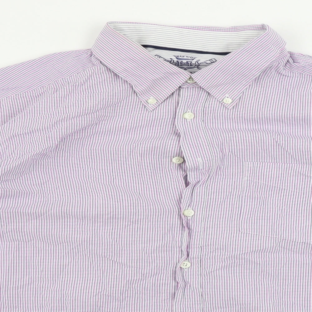 Marks and Spencer  Mens Purple Check   Button-Up Size XL