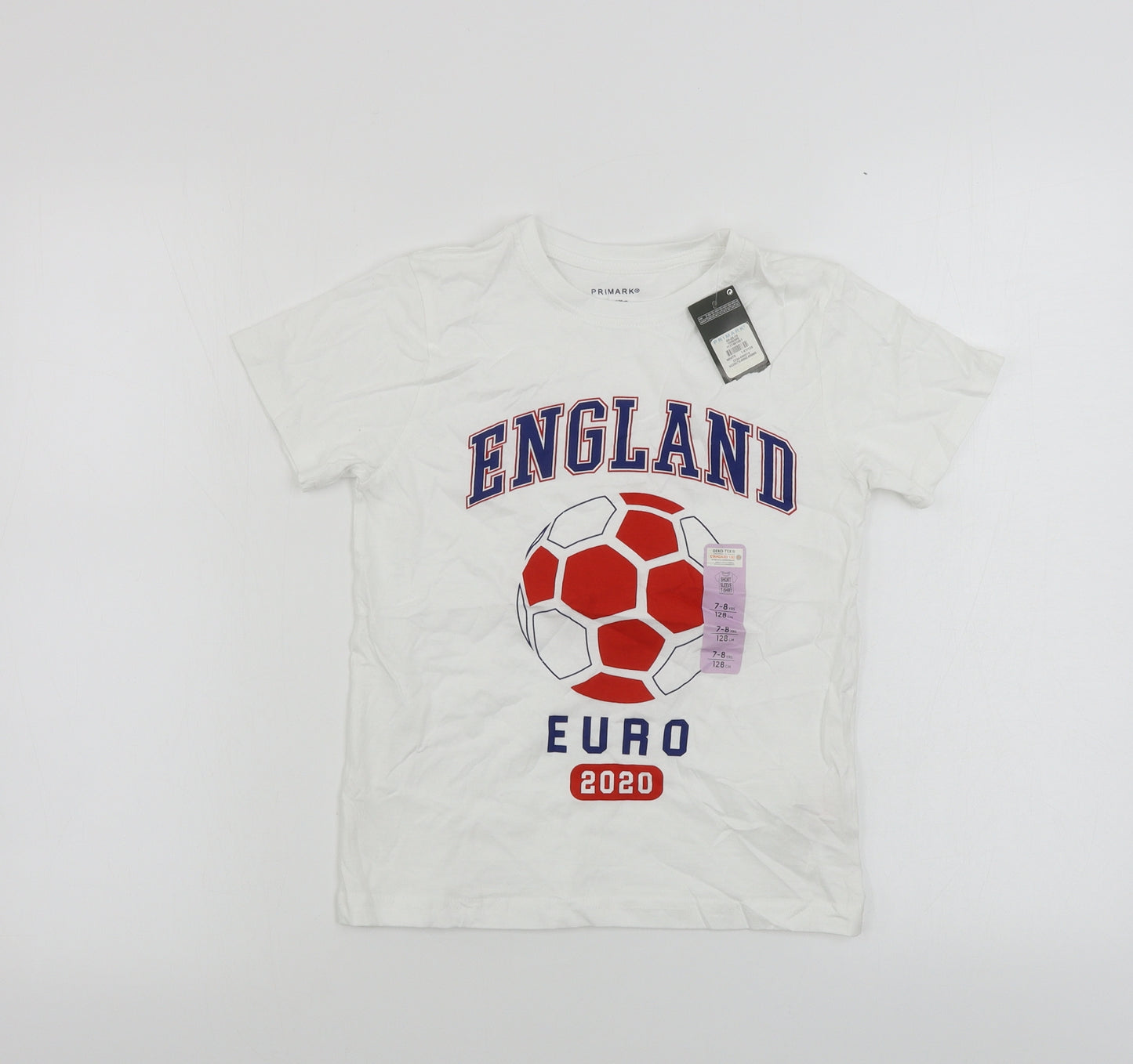 Primark  Boys White   Basic T-Shirt Size 7-8 Years