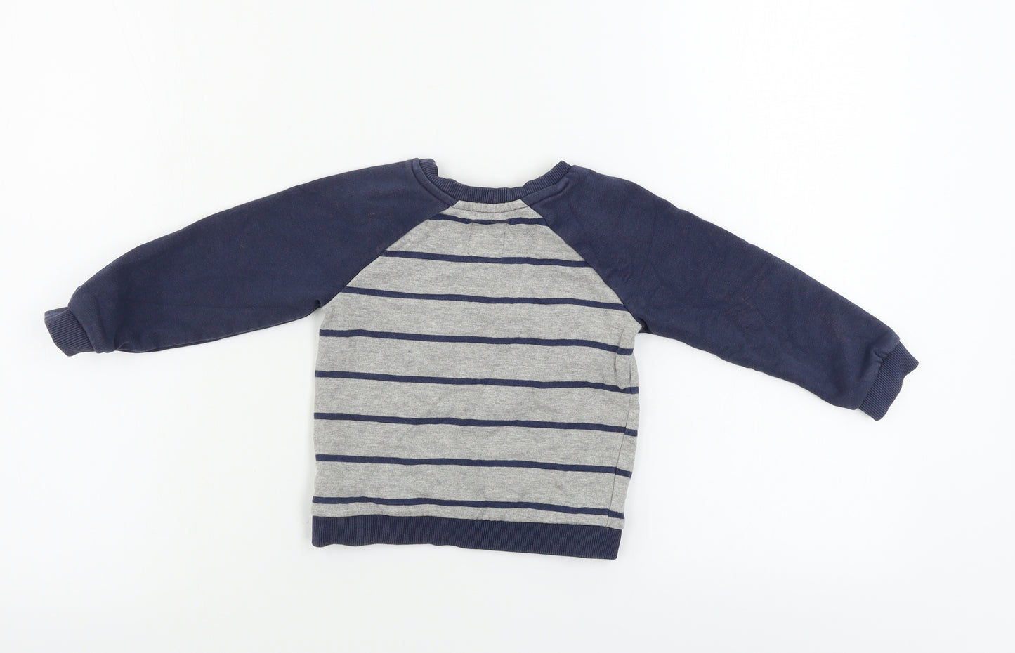 George  Boys Grey Striped  Pullover Jumper Size 2-3 Years  - Christmas Jumper