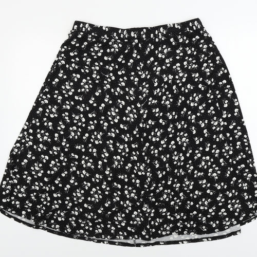 Preworn  Womens Black Floral  A-Line Skirt Size 32 in