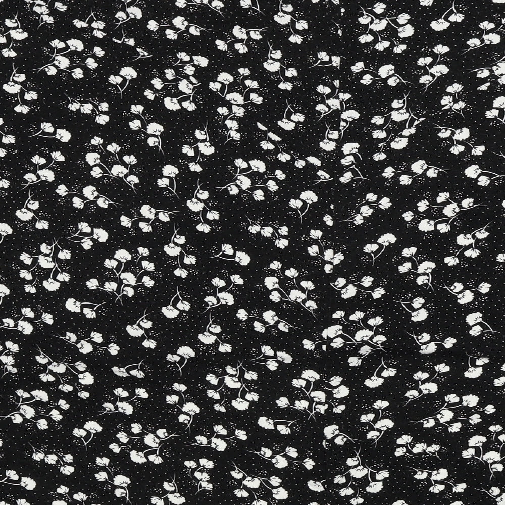 Preworn  Womens Black Floral  A-Line Skirt Size 32 in