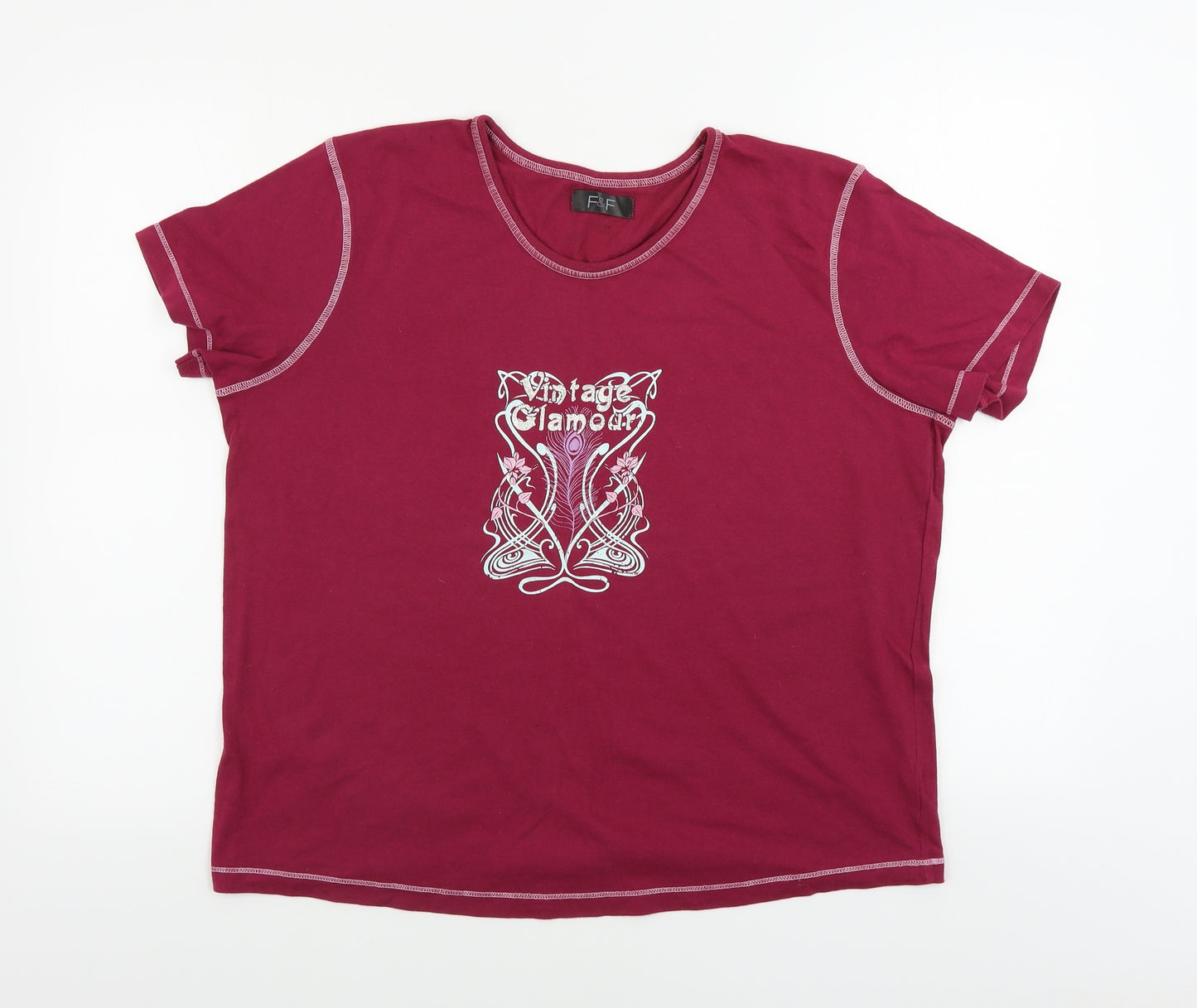 F&F  Womens Purple   Basic T-Shirt Size 16