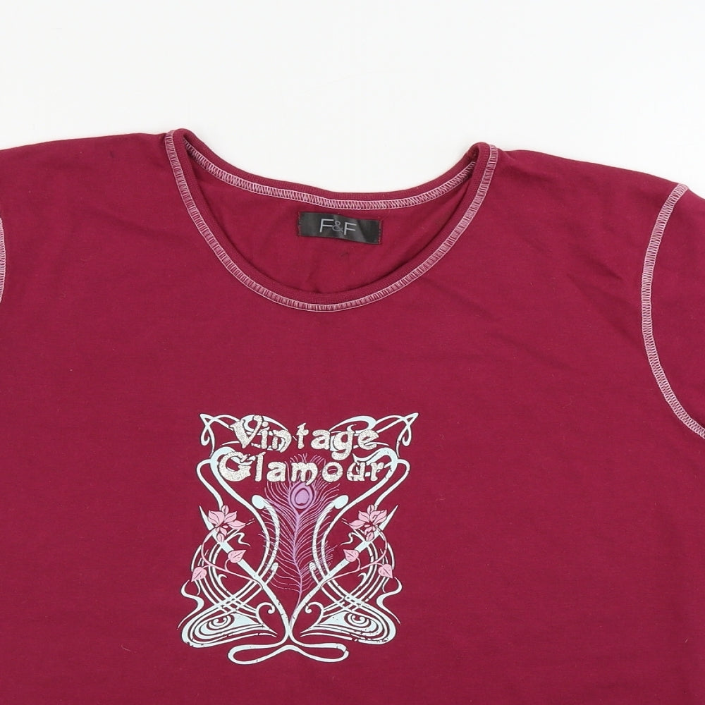 F&F  Womens Purple   Basic T-Shirt Size 16