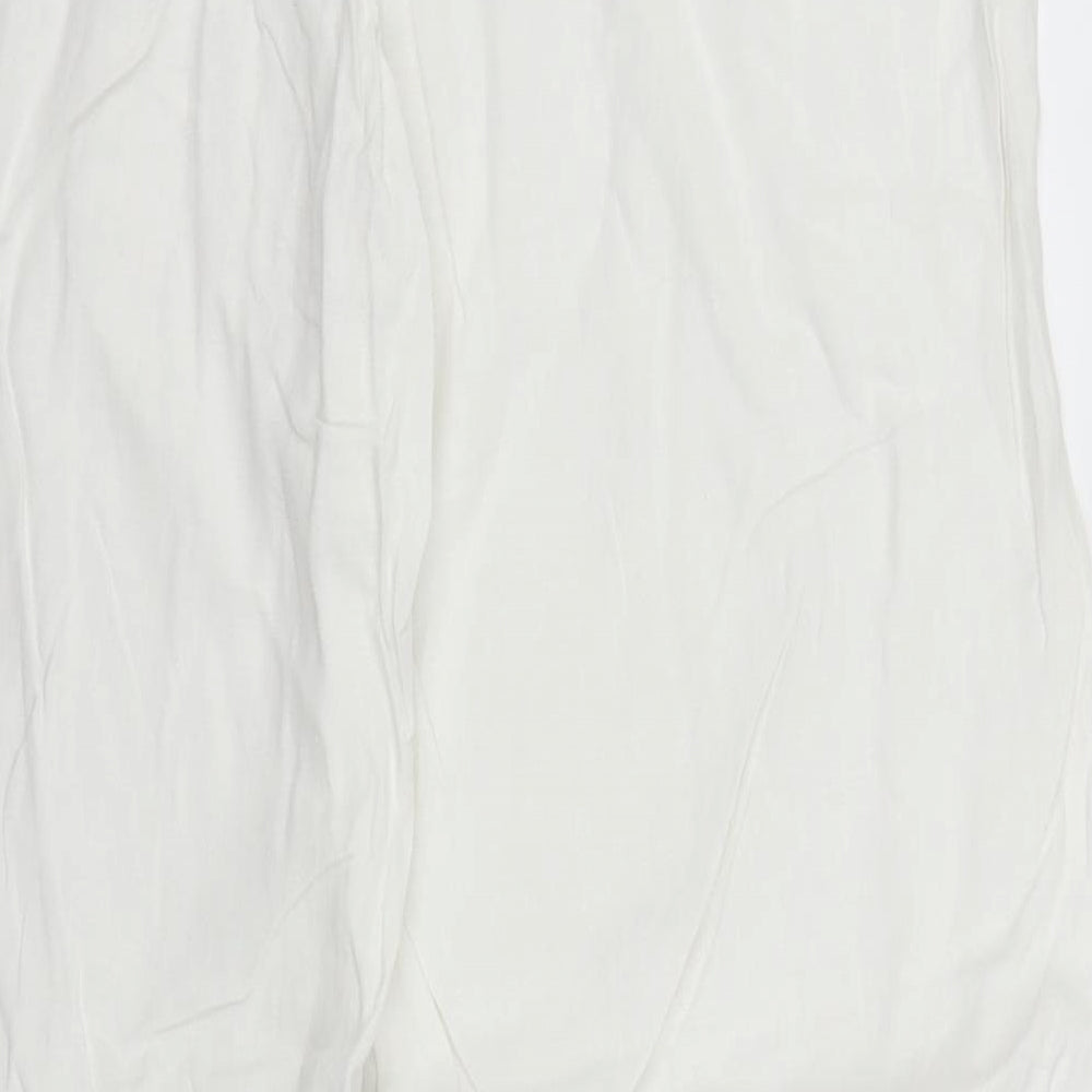 M&S Womens White   Trousers  Size 14 L29 in