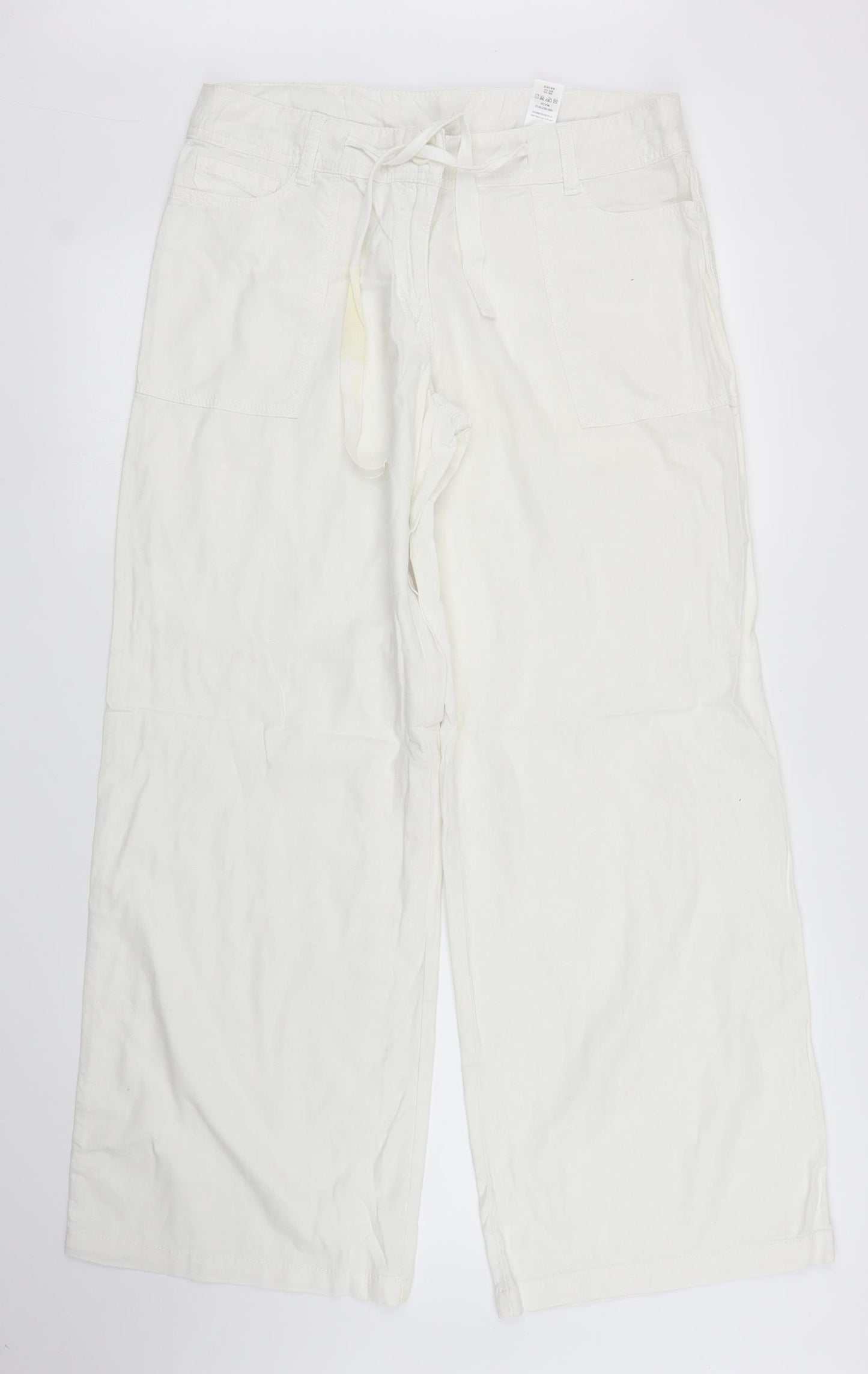 NEXT Womens White   Trousers  Size 12 L30 in
