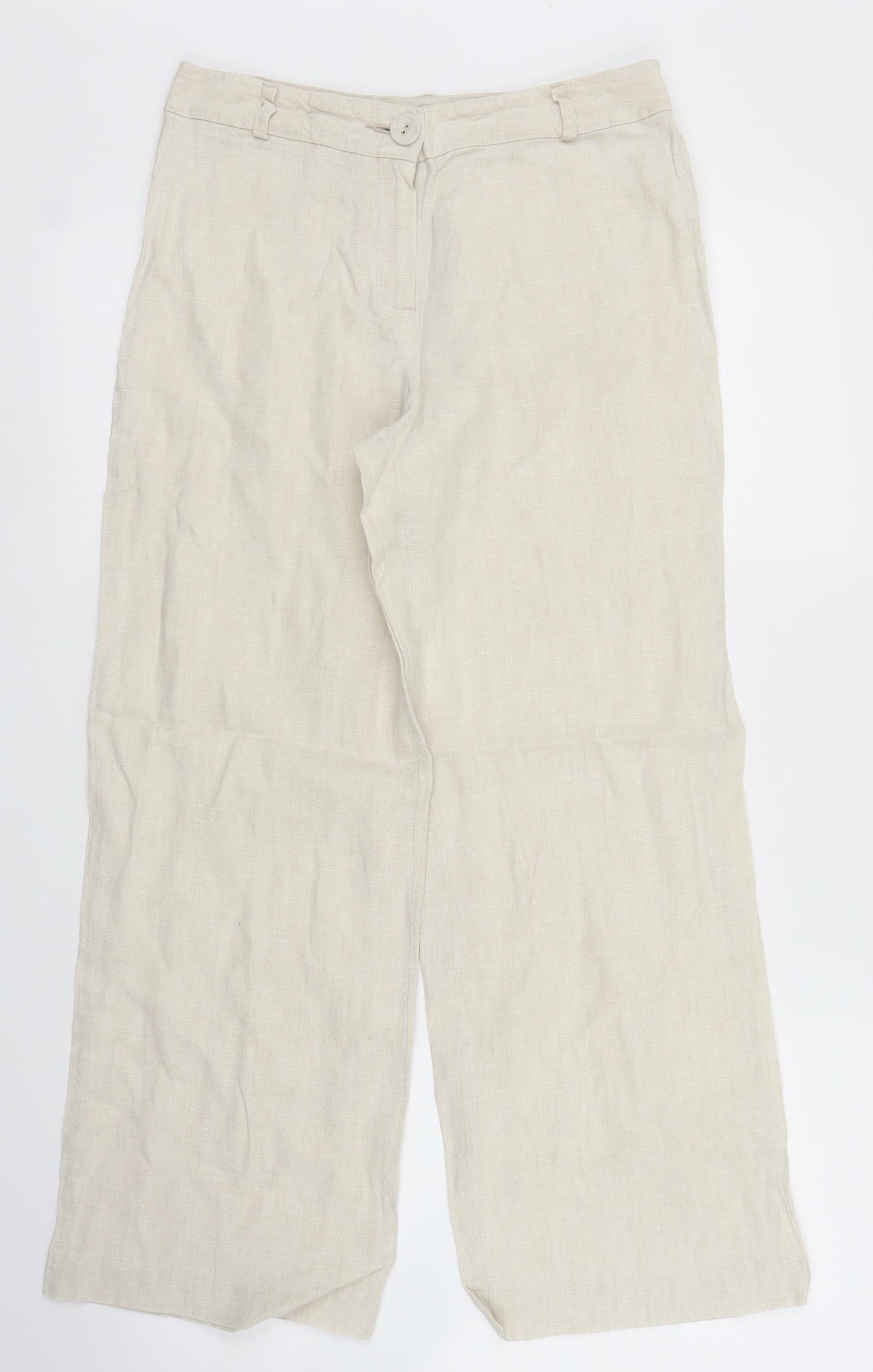 M&S Womens Beige   Capri Trousers Size 8 L25 in