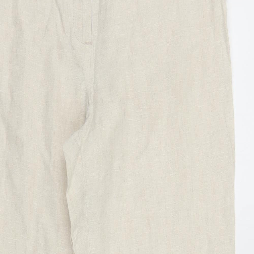 M&S Womens Beige   Capri Trousers Size 8 L25 in