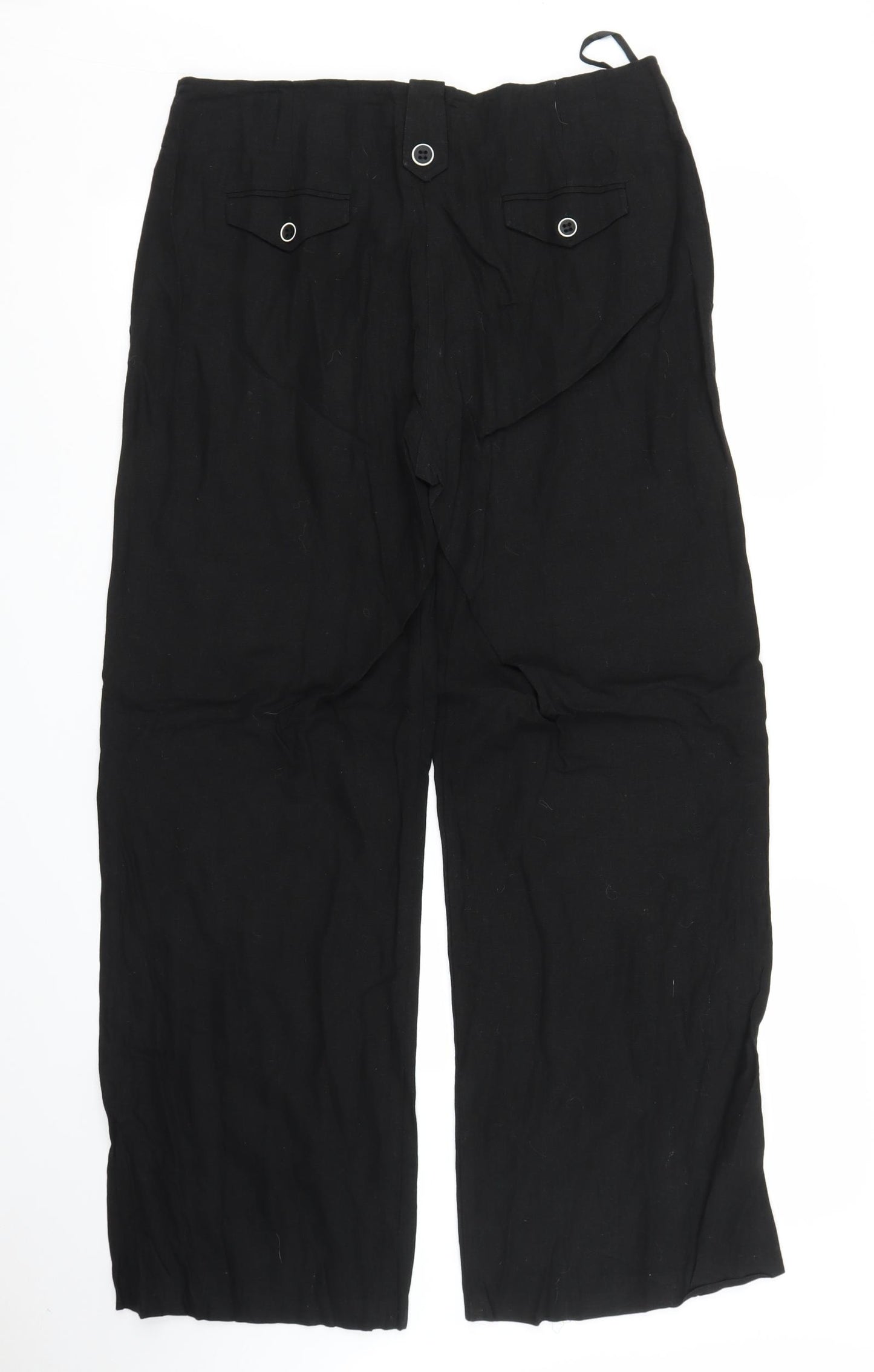 M&Co Womens Black   Trousers  Size 12 L28 in