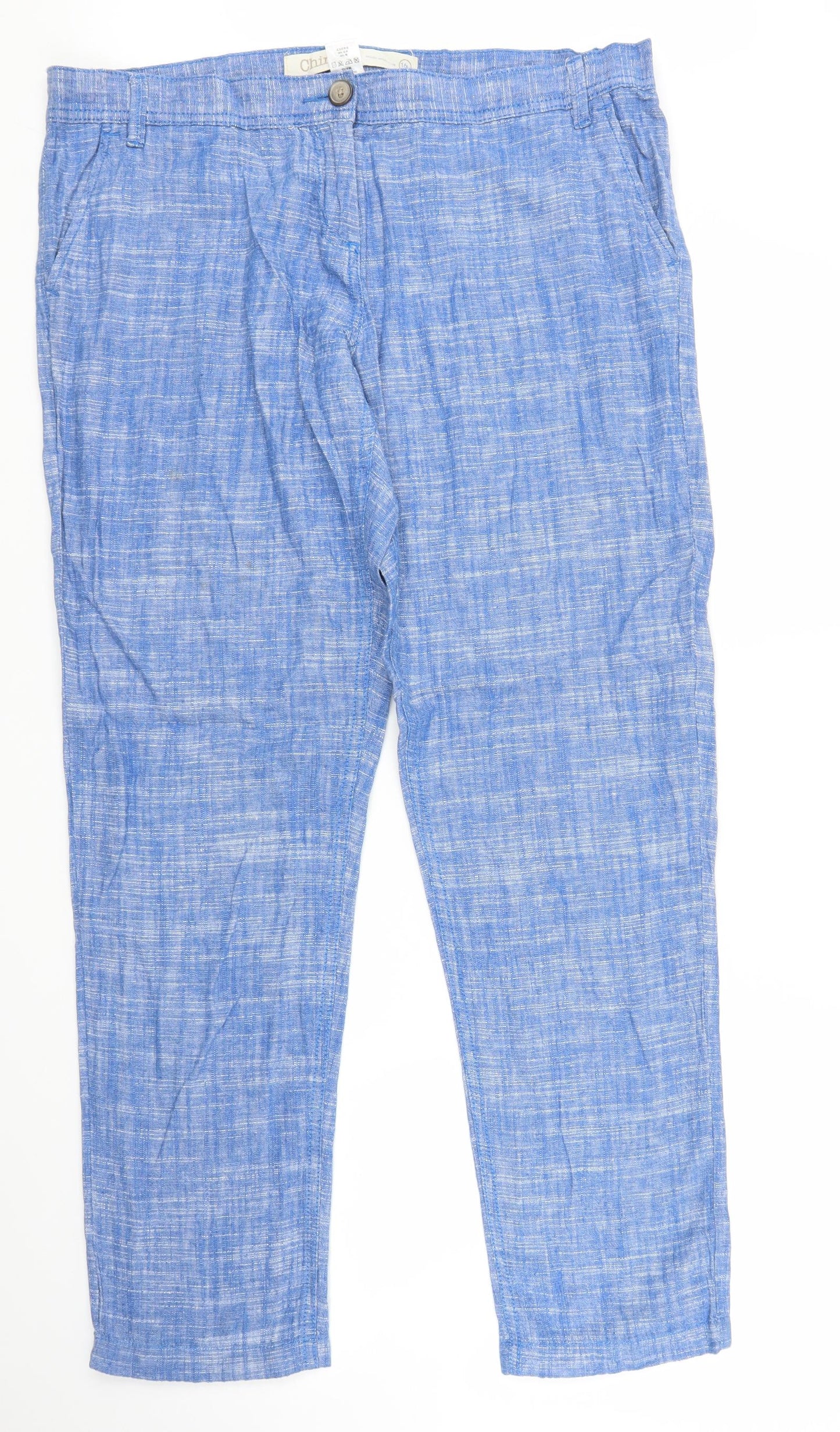 NEXT Womens Blue   Chino Trousers Size 16 L29 in