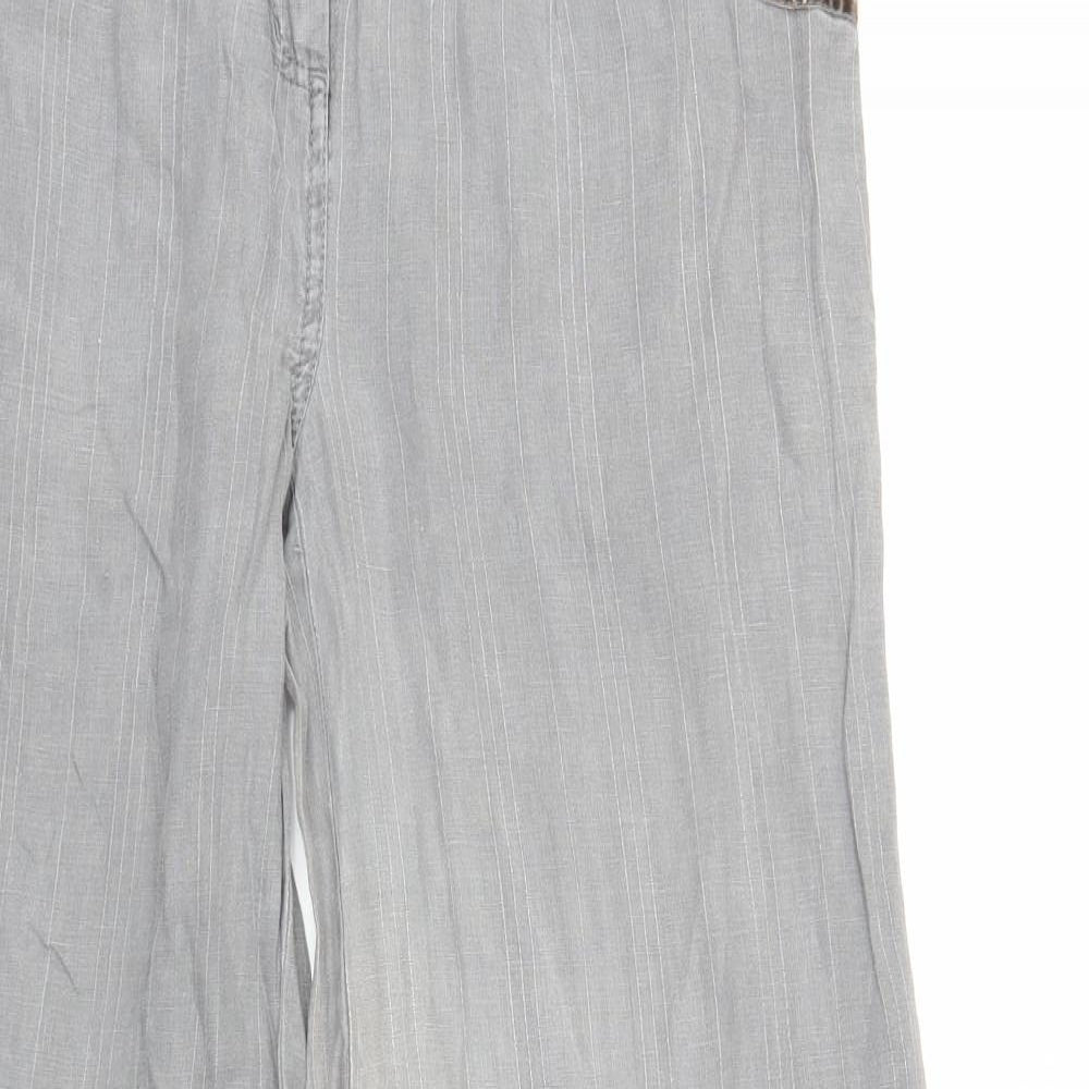 NEXT Womens Grey Striped  Trousers  Size 8 L29 in
