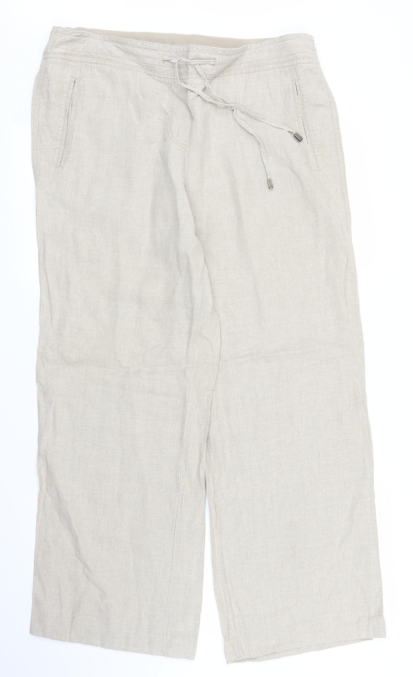 M&S Womens Beige   Trousers  Size 16 L27 in