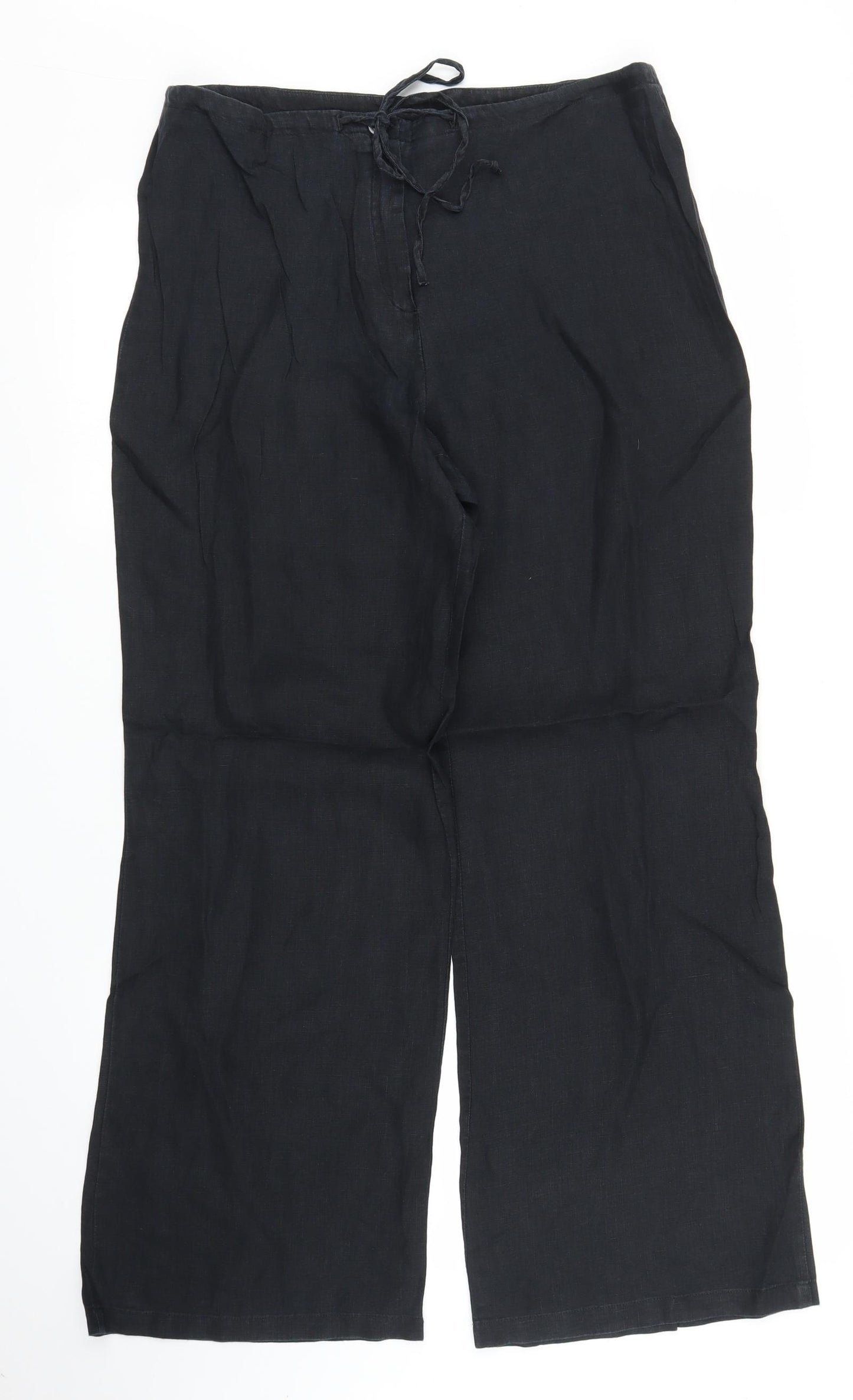 M&S Womens Black   Trousers  Size 12 L28 in