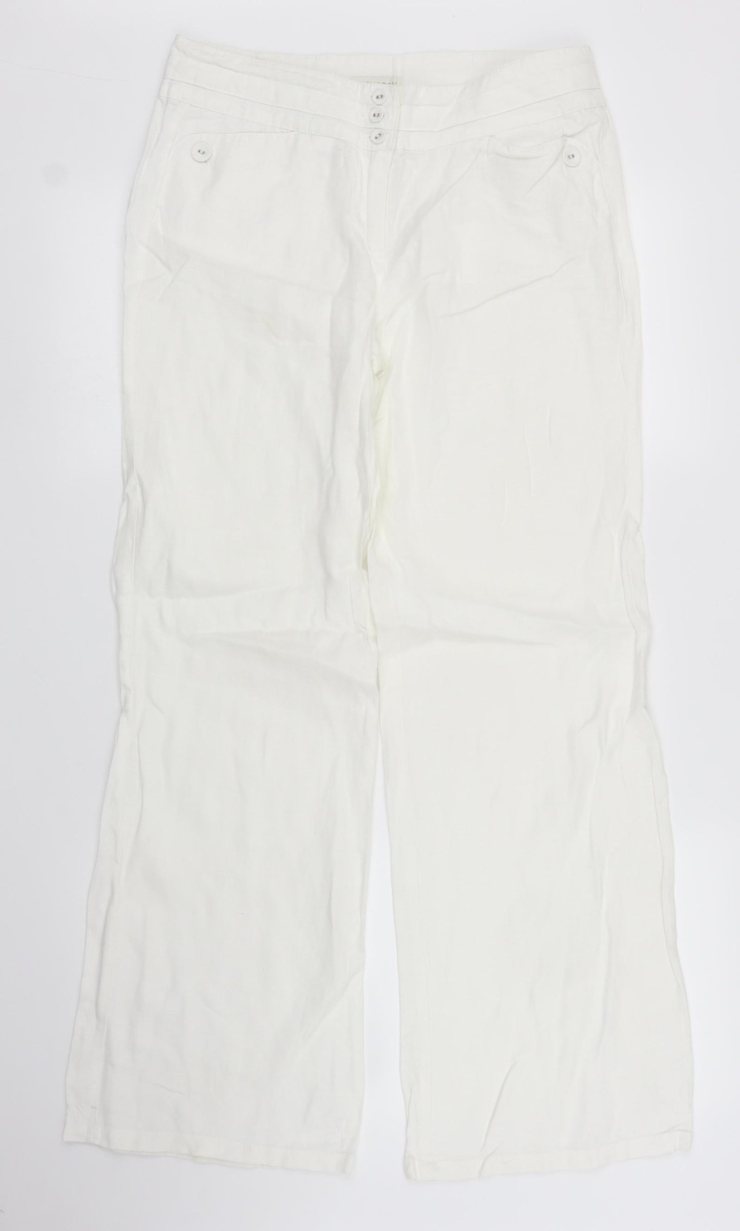 Monsoon Womens White   Trousers  Size 10 L29 in