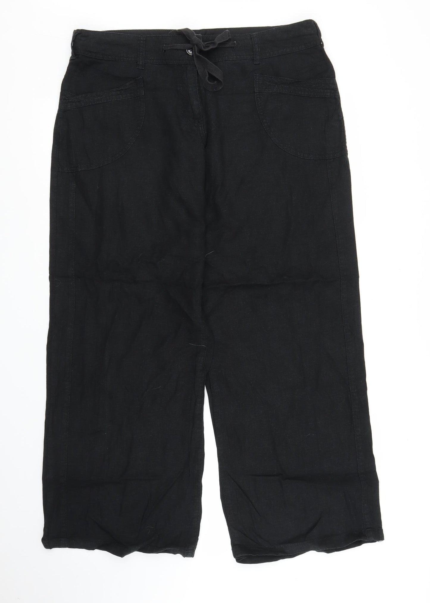 NEXT Womens Black   Capri Trousers Size 16 L27 in