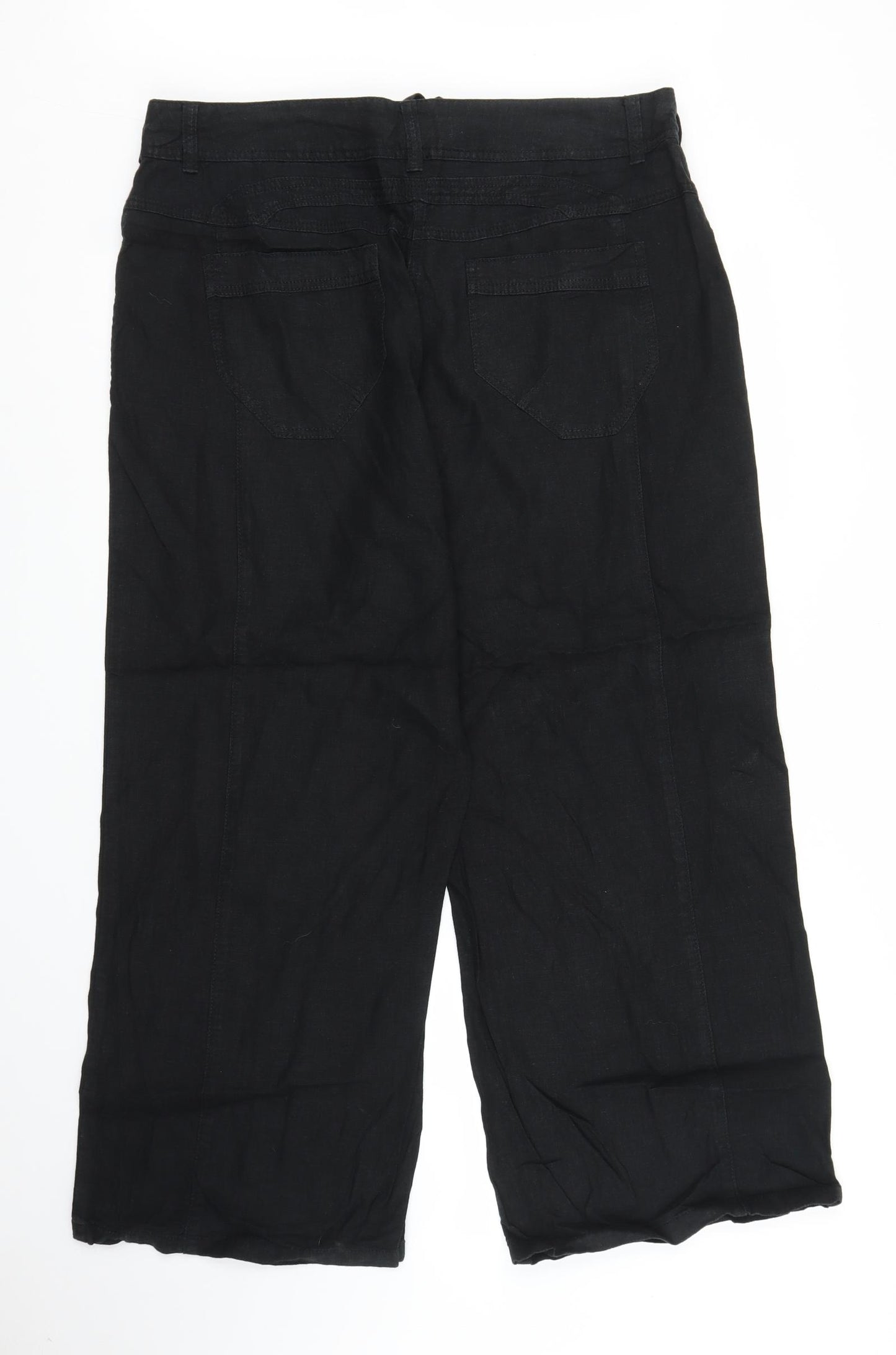 NEXT Womens Black   Capri Trousers Size 16 L27 in