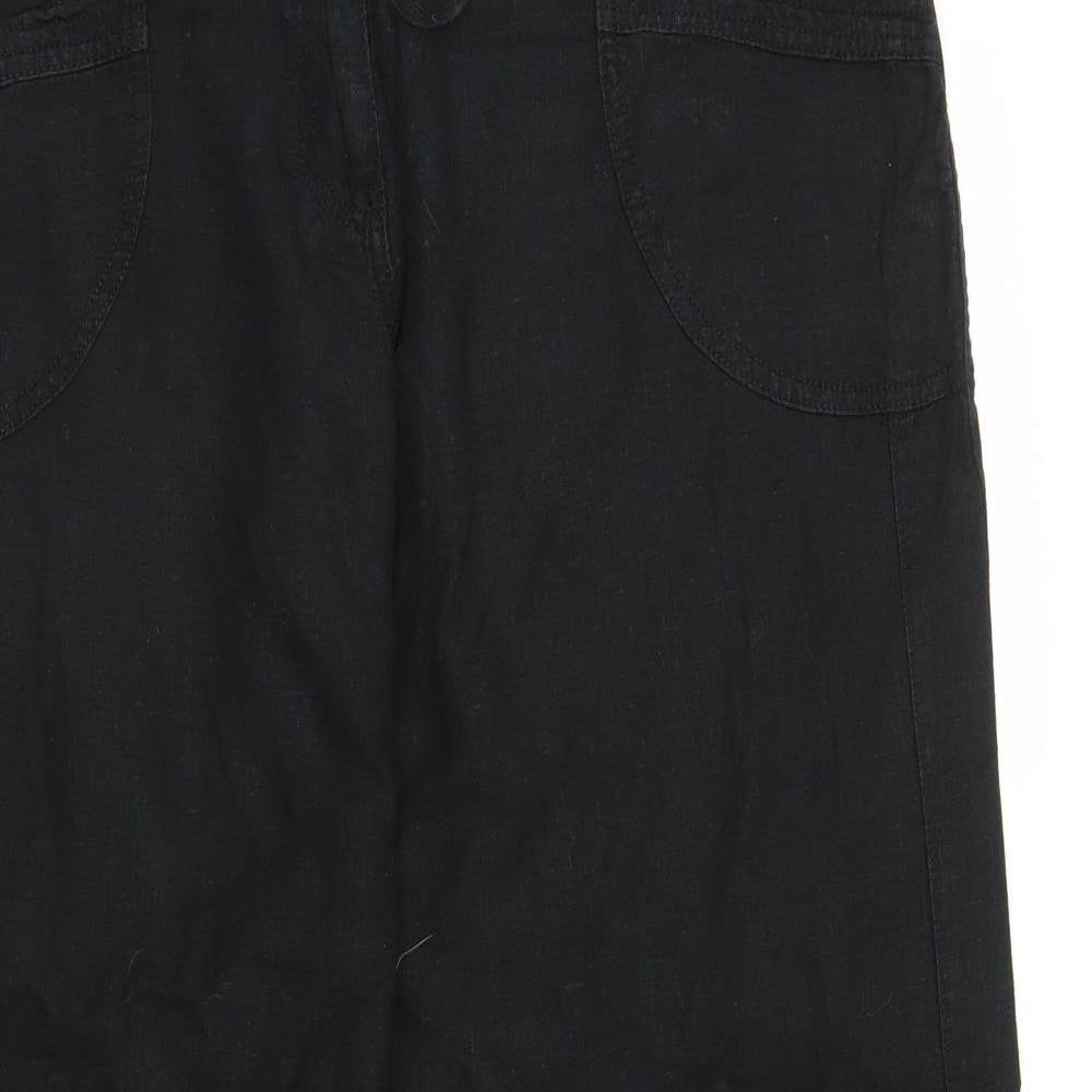 NEXT Womens Black   Capri Trousers Size 16 L27 in