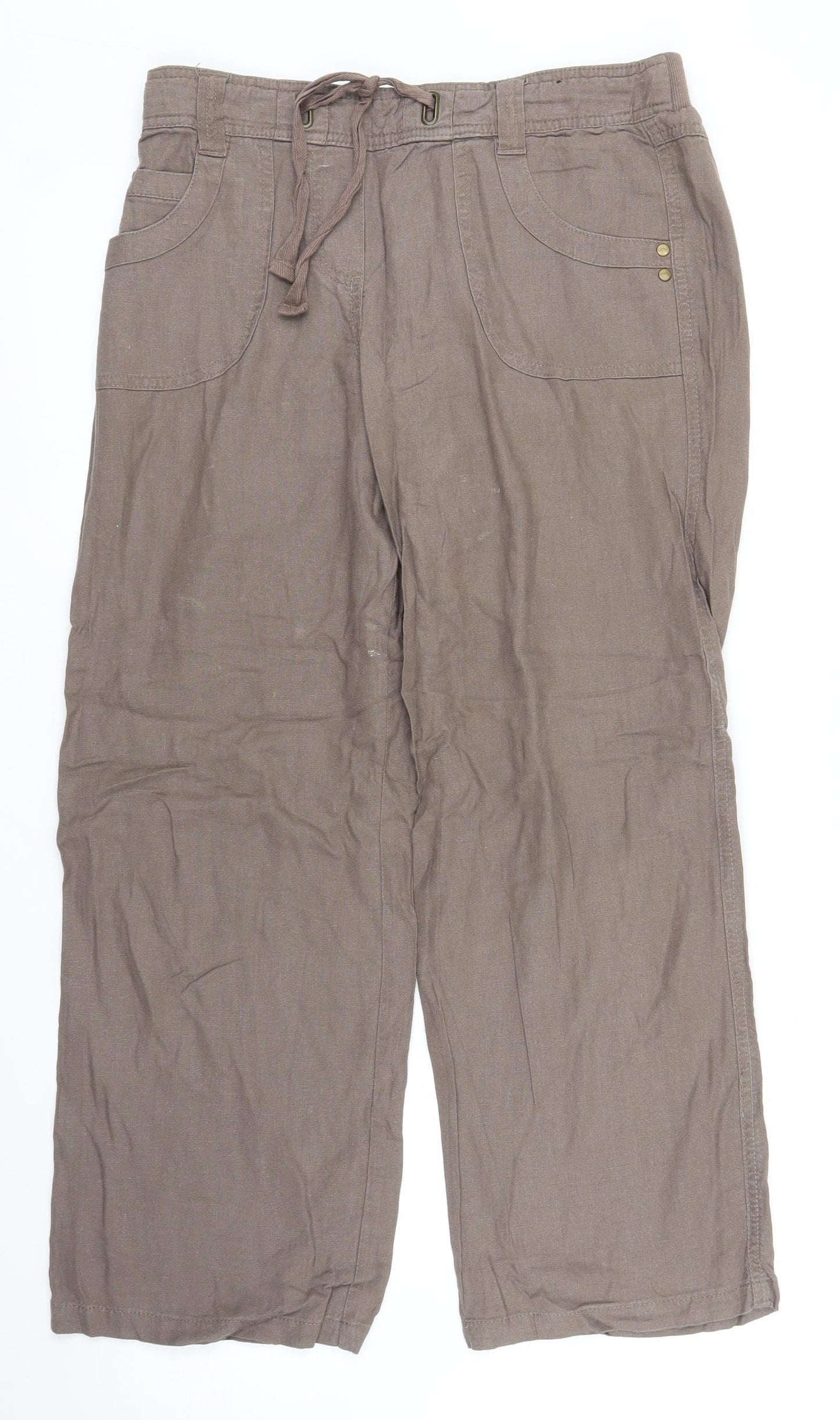 BHS Womens Brown   Capri Trousers Size 8 L24 in