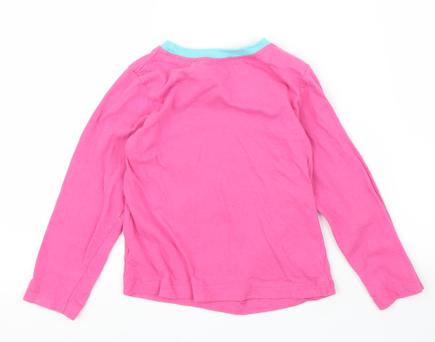 Preworn Girls Pink   Basic T-Shirt Size 4-5 Years  - Rainbow