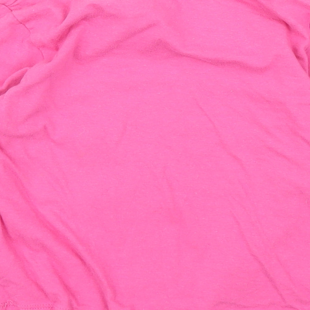 Preworn Girls Pink   Basic T-Shirt Size 4-5 Years  - Rainbow