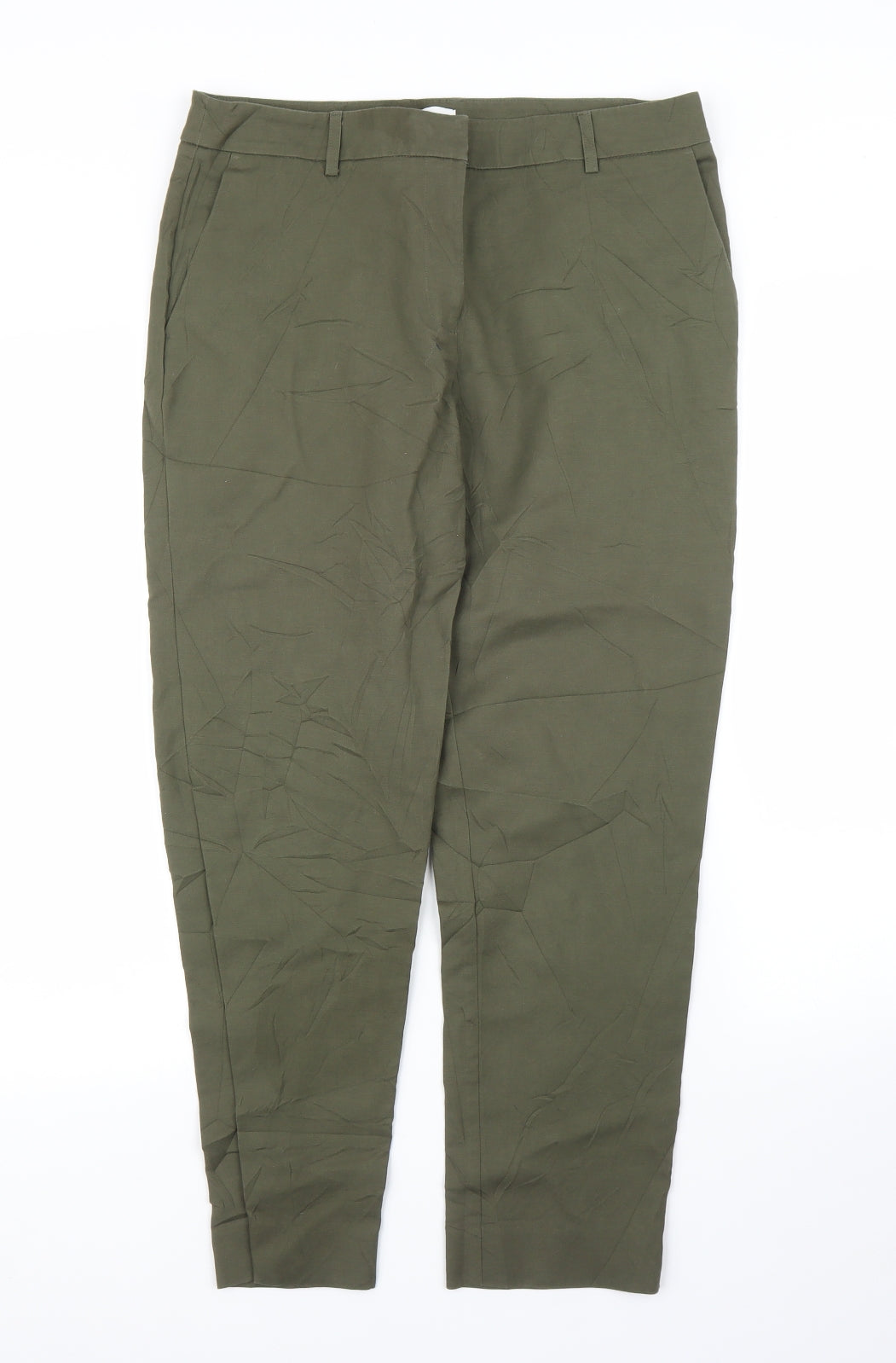 Warehouse Womens Green   Pedal Pusher Trousers Size 12 L24 in