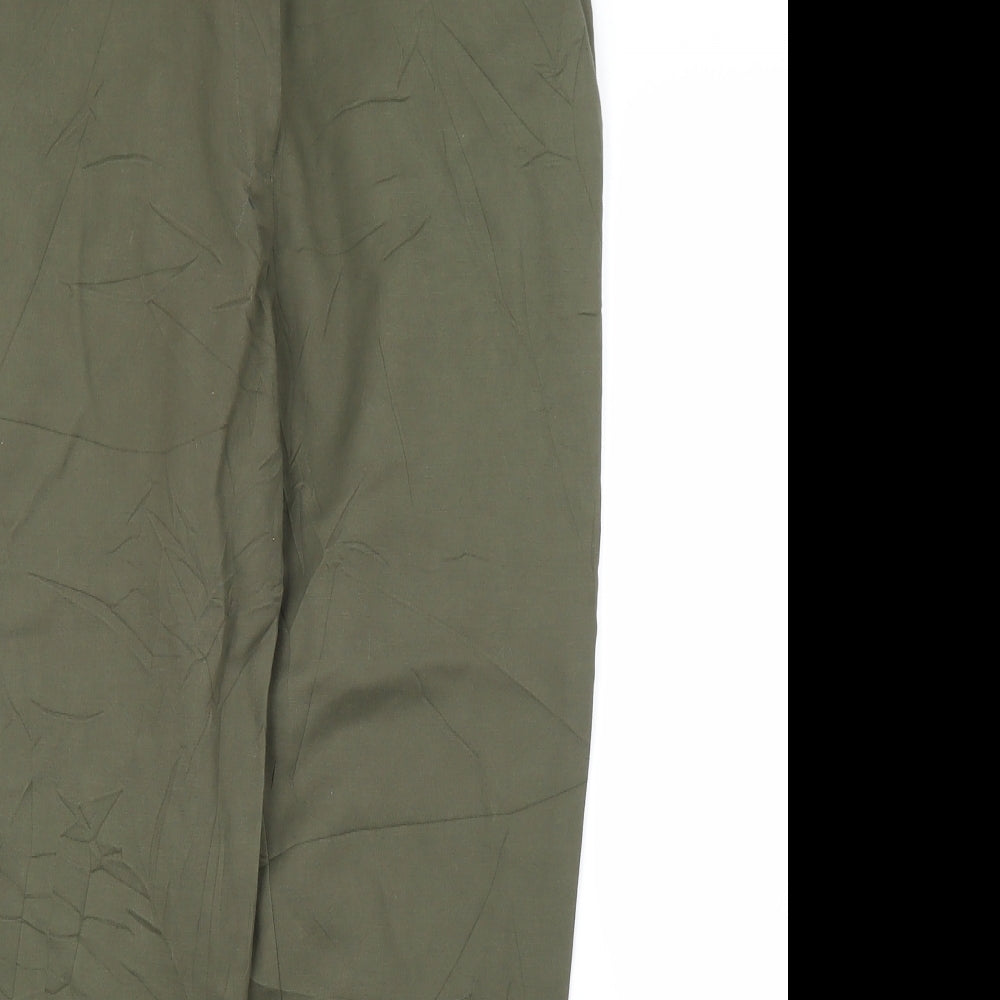 Warehouse Womens Green   Pedal Pusher Trousers Size 12 L24 in