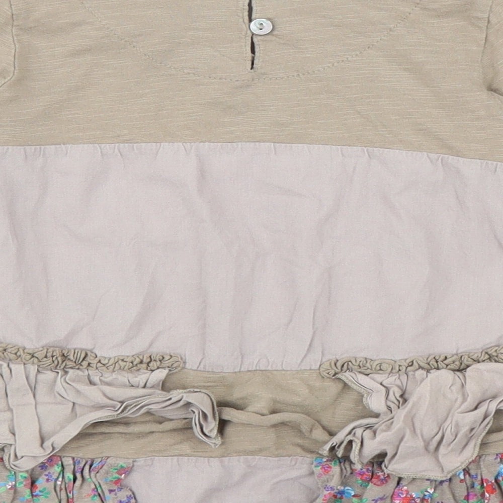 NEXT Girls Grey Floral  Basic Blouse Size 4 Years