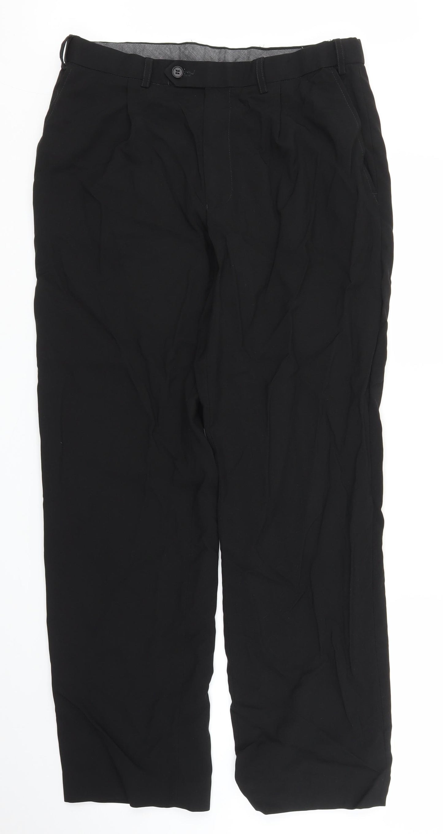 M&S Mens Black   Trousers  Size 32 in L31 in