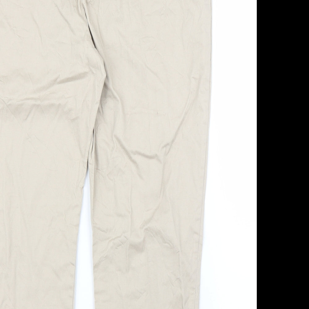 M&Co Womens Beige   Pedal Pusher Trousers Size 18 L23 in