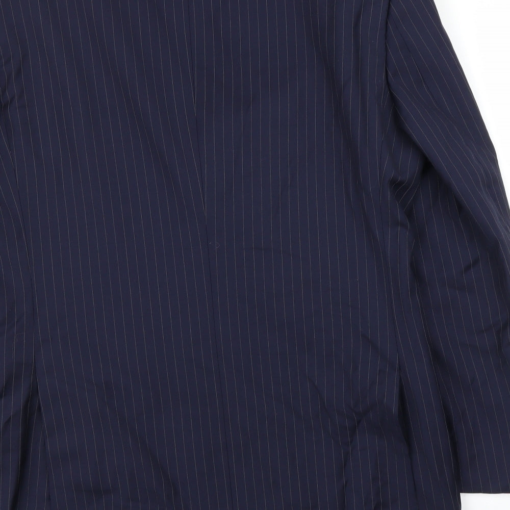 TM Lewin Mens Blue Striped  Jacket Suit Jacket Size 40