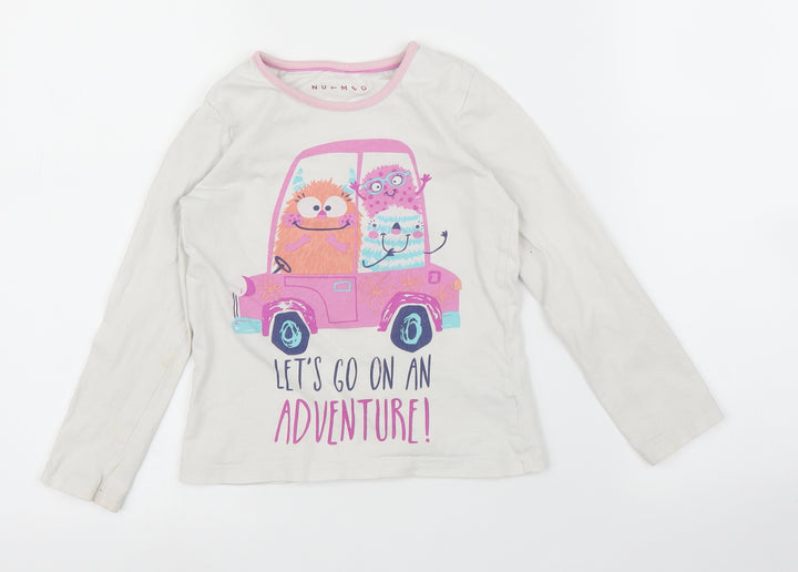 Nutmeg Girls White Basic T-Shirt Size 5-6 Years