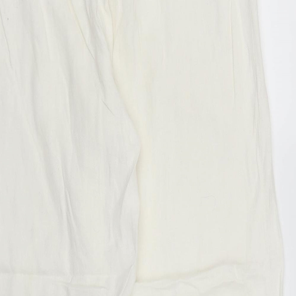 Mia Moda Womens White   Trousers  Size 14 L26 in