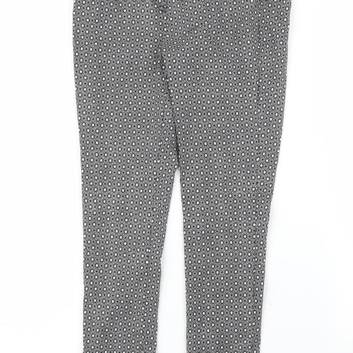 Dorothy Perkins Womens Grey Floral  Carrot Trousers Size 8 L24 in