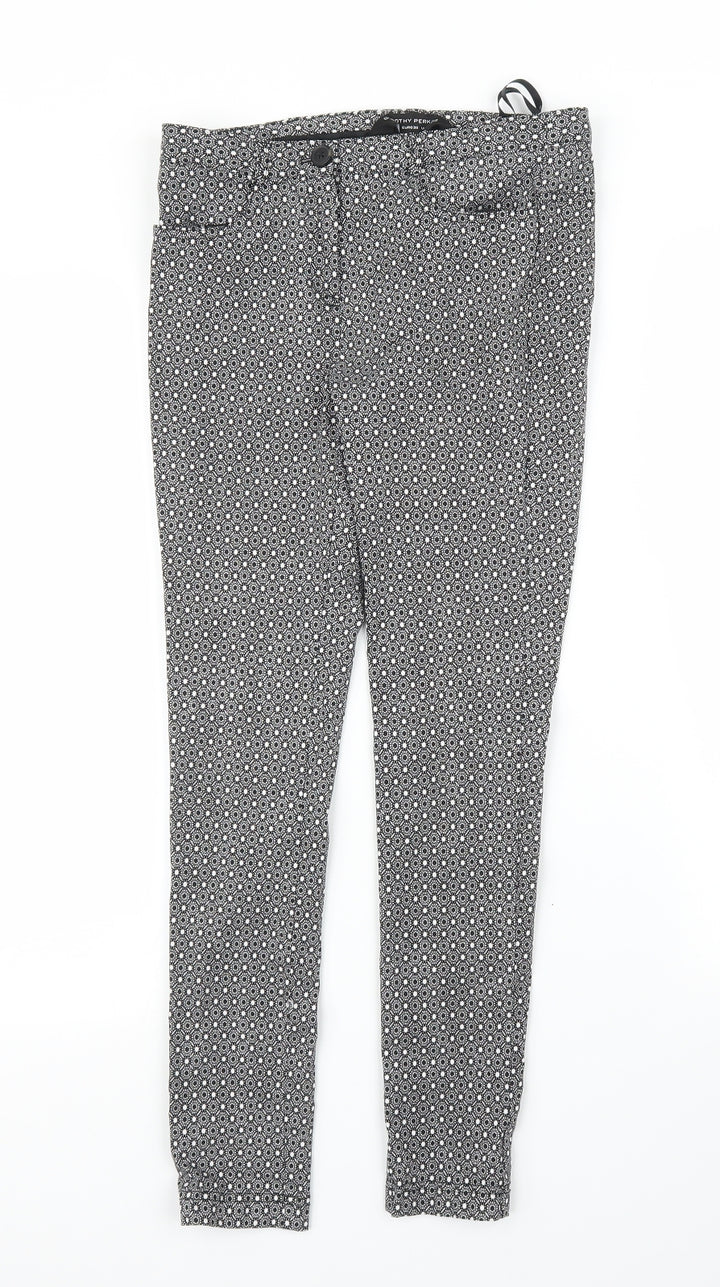 Dorothy Perkins Womens Grey Floral Carrot Trousers Size 8 L24 in