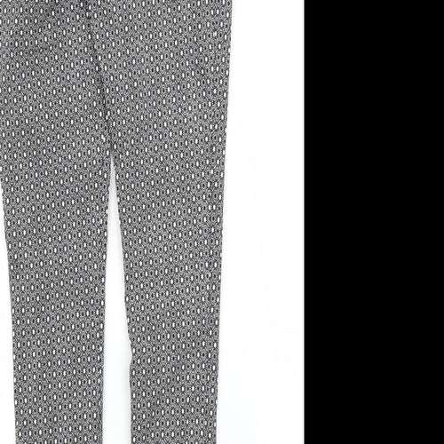 Dorothy Perkins Womens Grey Floral  Carrot Trousers Size 8 L24 in