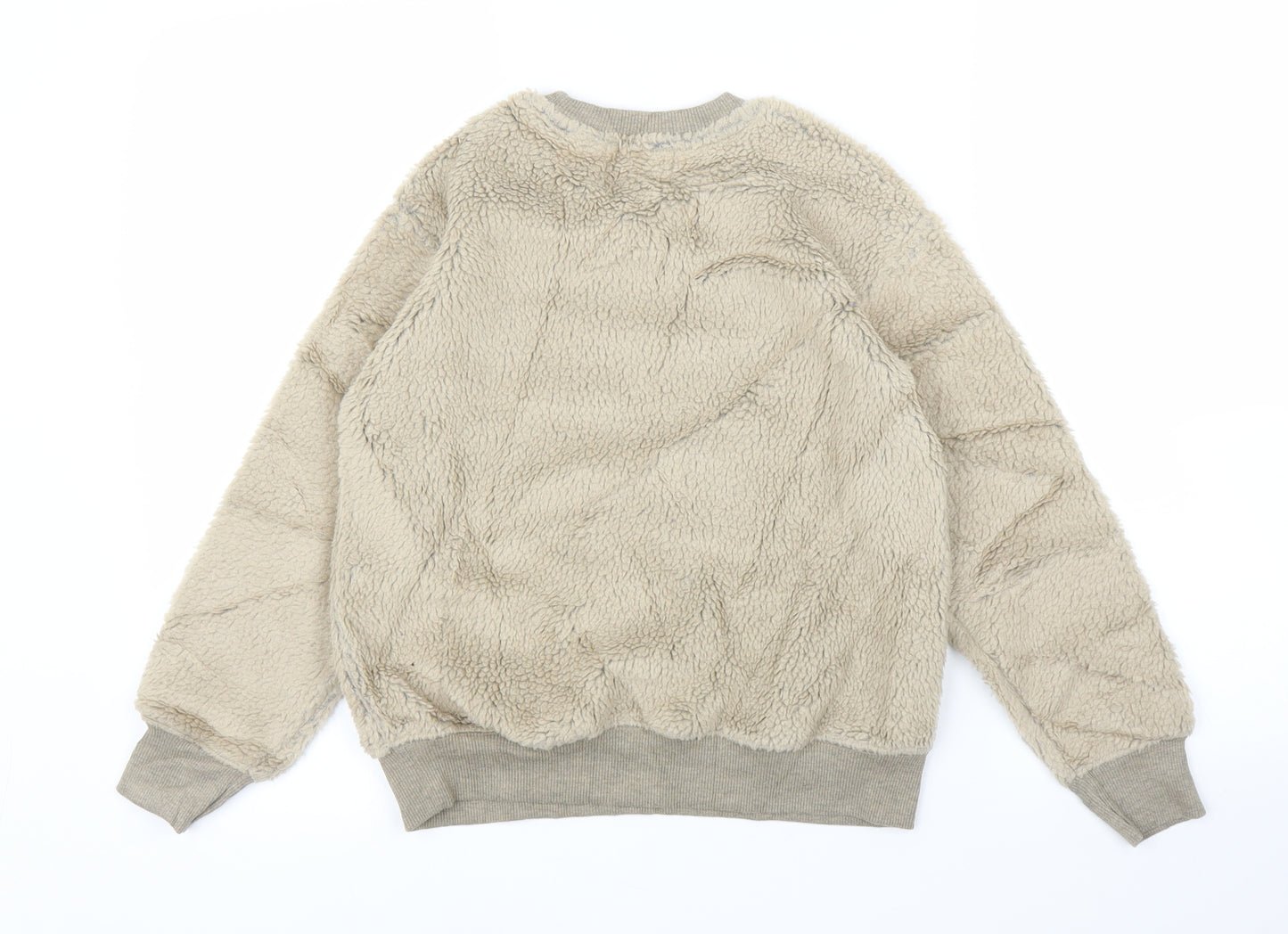 Zara Girls Beige  Fleece Pullover Jumper Size 9 Years