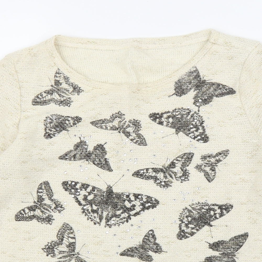 George Womens Beige   Basic Blouse Size 12  - Butterflies